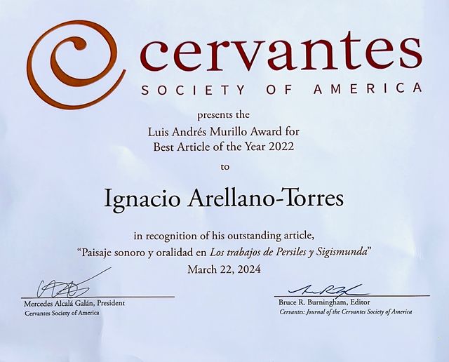 Premio «Luis Andrés Murillo» (2022) de la Cervantes Society of America